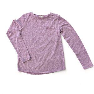 J.Crew - Crewcuts Pink Long Sleeve Tee with Heart-Shaped Pocket